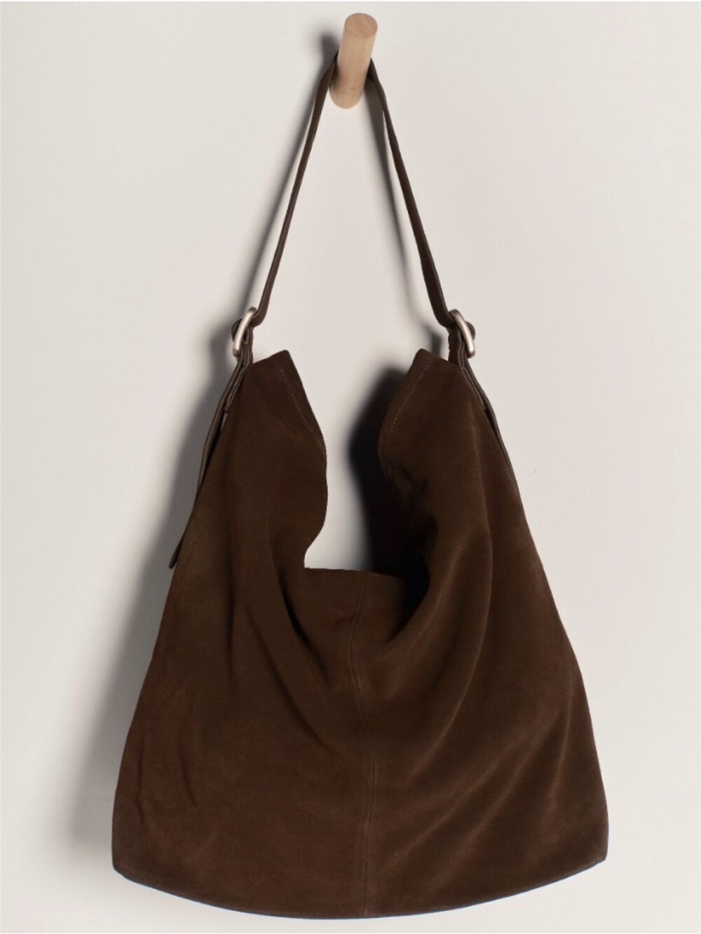 NWT We The Free Honor Suede Tote Boho Slouchy Hobo Bag in Espresso - Picture 3 of 16